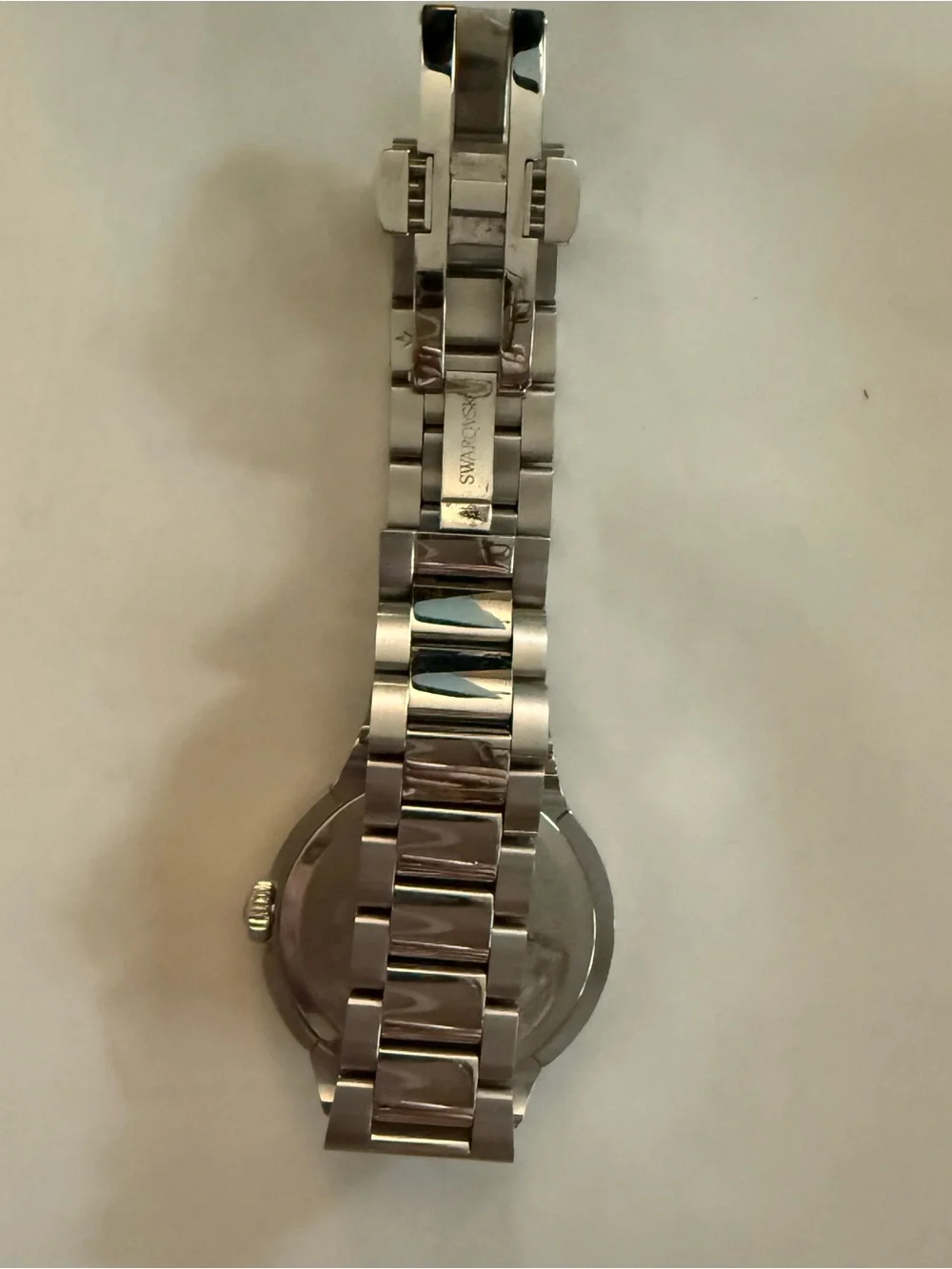 Swarovski Silver Stainless Steel Crystal Marker Wristwatch